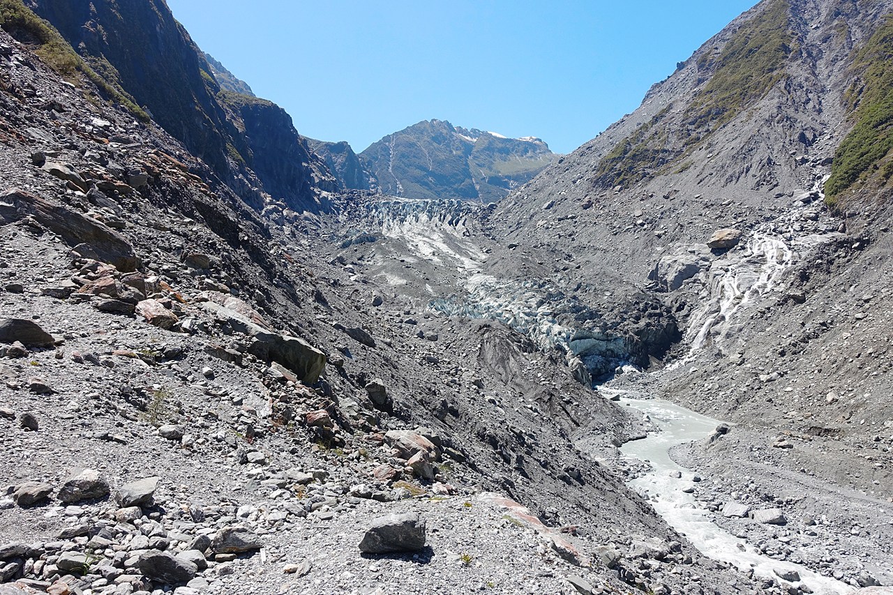 Fox Glacier, not much to be seen from viewpoint
