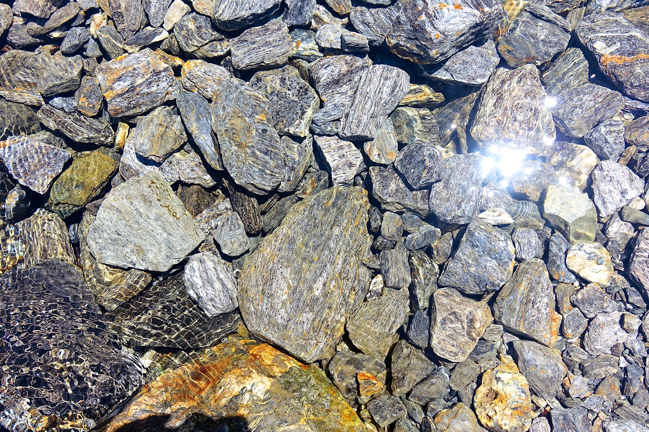 Crystal clear stream water