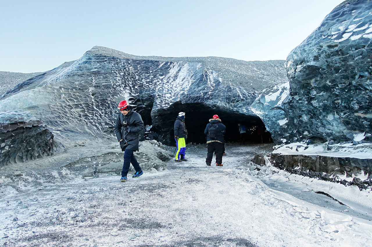 Entrance to an ice cave at Vatnajökull National Park