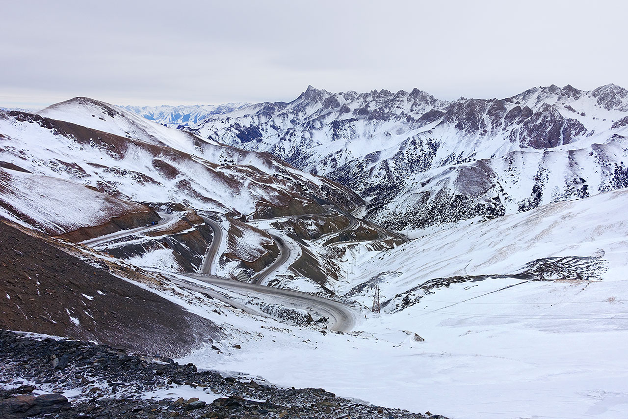 Taldyk Pass in the Alay mountains of Osh region, Kyrgyzstan