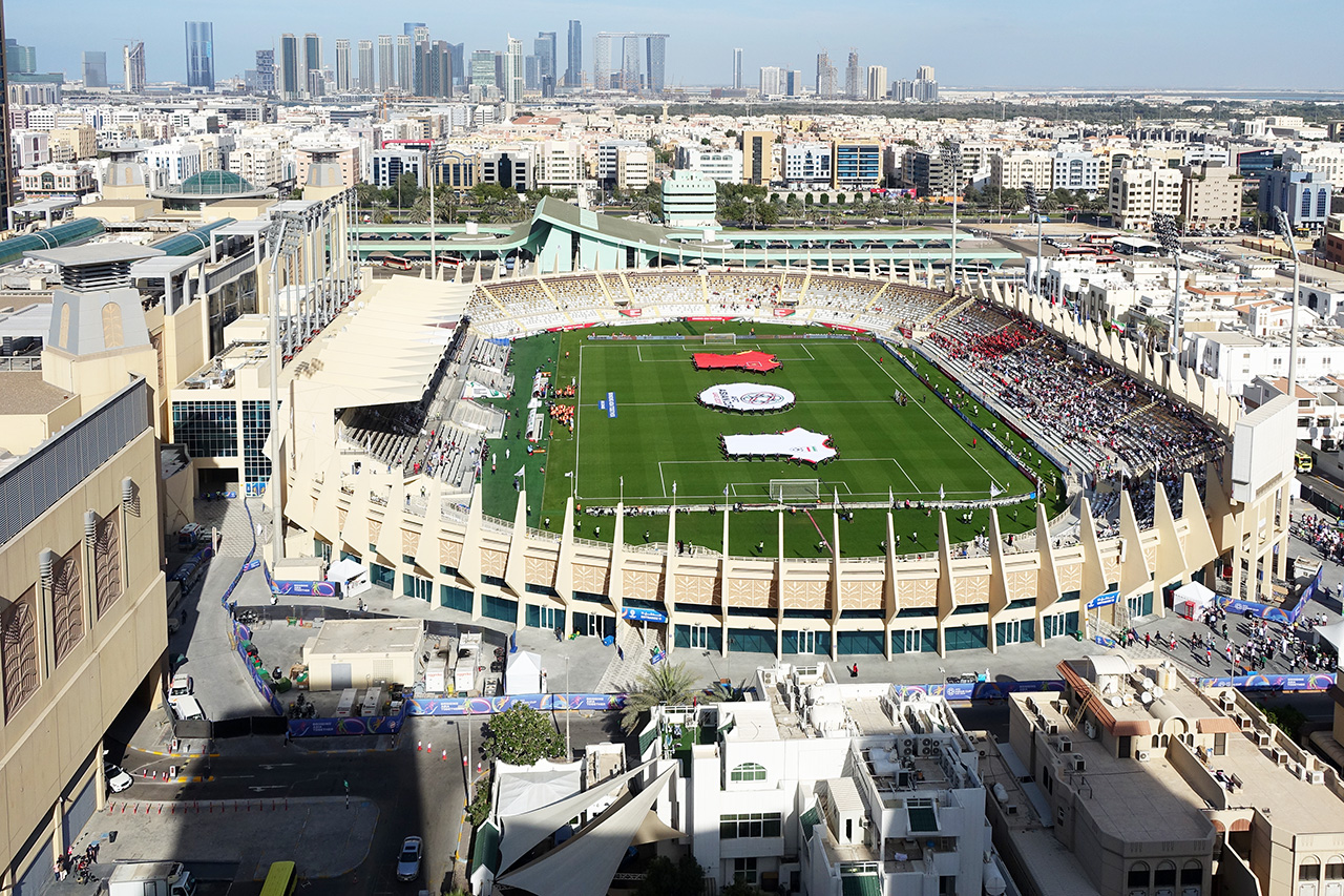 Hotel room overlooking Al Nahyan Stadium, Abu Dhabi (2019 AFC Asian Cup)