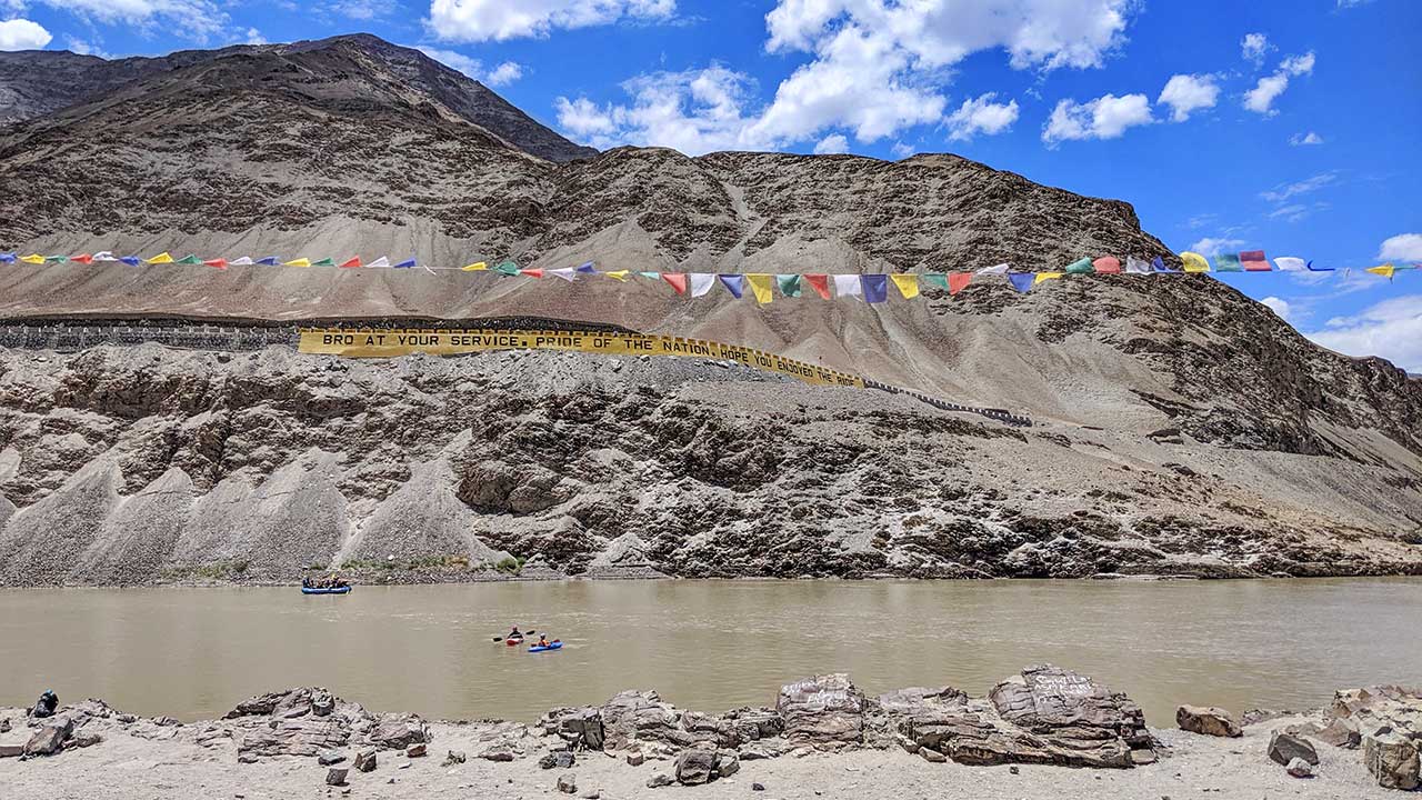 Confluence of Indus and Zanskar Rivers