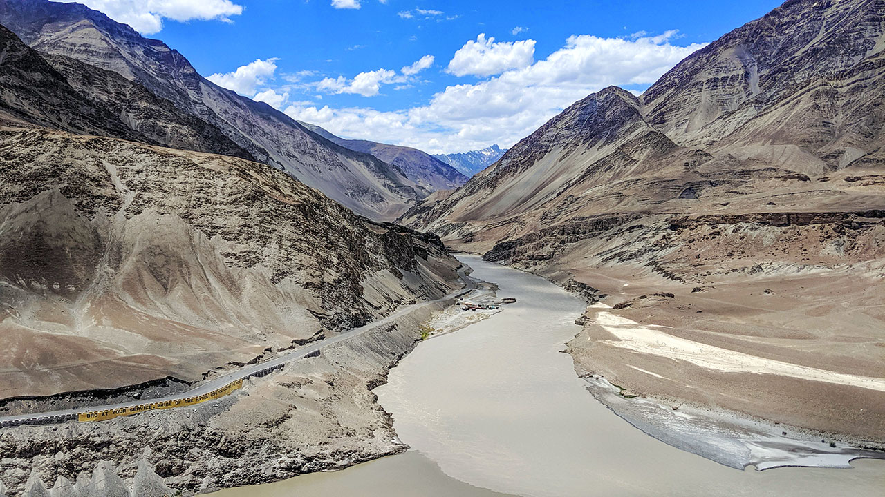 Confluence of Indus and Zanskar Rivers