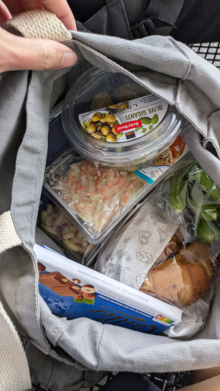 Packed lunch for train ride